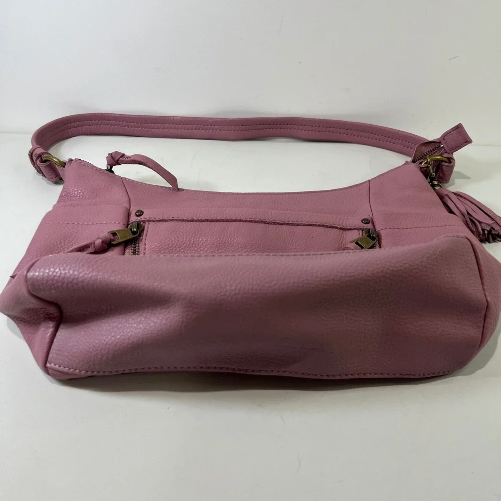 The Sak Collective Shoulder Bag Hobo Medium Purple Leather Tassel Boho Chic